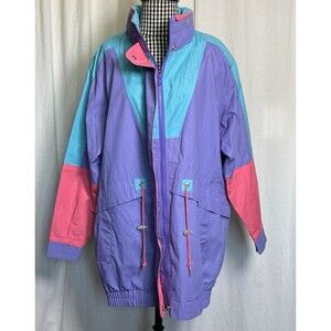 Vintage Mariel Cotton Windbreaker Jacket NOS w/Tags Multi 80's 90's 16W